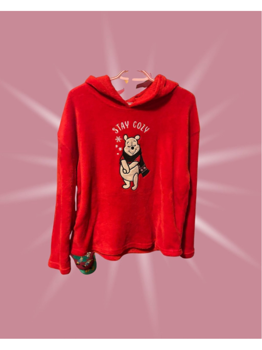 Disney Winnie the Pooh Christmas Fleece Hoodie L